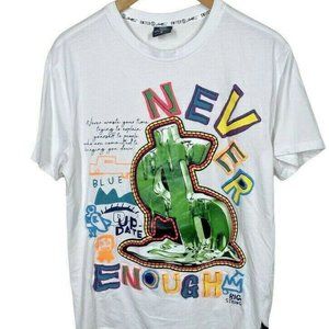 SWITCH Men's "Never Enough Money" Graphic White T-Shirt M